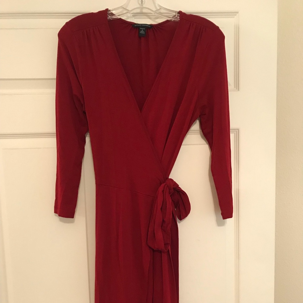 Banana Republic red wrap dress